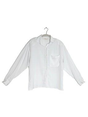 Stuart Lang Women's Long Sleeve Button Up Blouse in White - Size 10